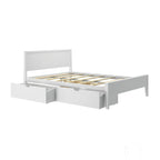 Plank and Beam Queen-Size Bed with Panel Headboard and Storage Drawers