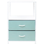 Nightstand 2-Drawer Shelf Storage - Bedside Furniture End Table Chest