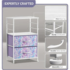 Nightstand 2-Drawer Shelf Storage - Bedside Furniture End Table Chest