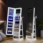 22 Wide Rotatable Jewelry Armoire with Mirror - N/A