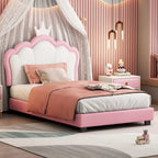 Upholestered Princess Bed With Crown Headboard