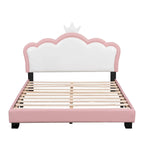 Upholestered Princess Bed With Crown Headboard