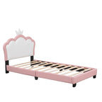Upholestered Princess Bed With Crown Headboard