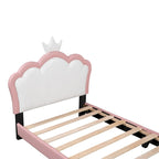 Upholestered Princess Bed With Crown Headboard