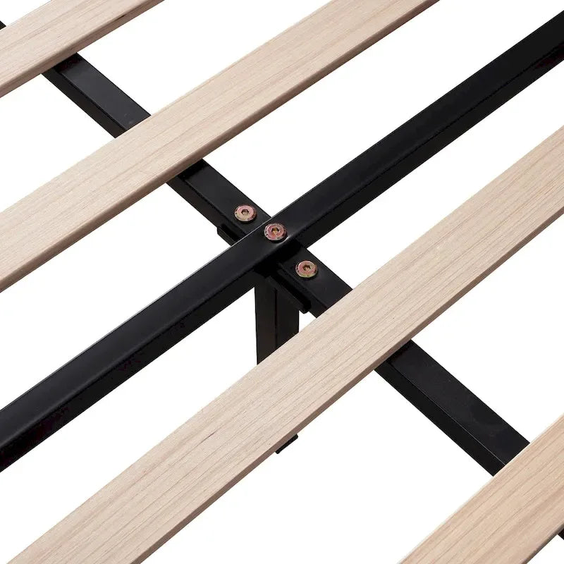 Velvet Upholstered Platform Bed with Flower Pattern Headboard