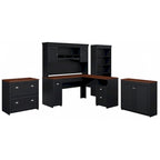 Fairview 60W Desk with Hutch, and Storage Set by Bush Furniture