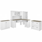 Fairview 60W Desk with Hutch, and Storage Set by Bush Furniture