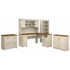Fairview 60W Desk with Hutch, and Storage Set by Bush Furniture