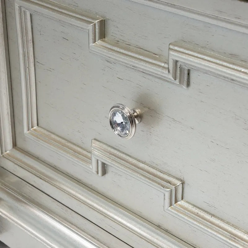 Eaen Glam Silver Wood 2-Drawer Nightstand by Furniture of America