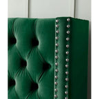 King Velvet Upholstered Bed with Deep Button Tufting