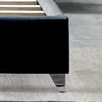 King Velvet Upholstered Bed with Deep Button Tufting