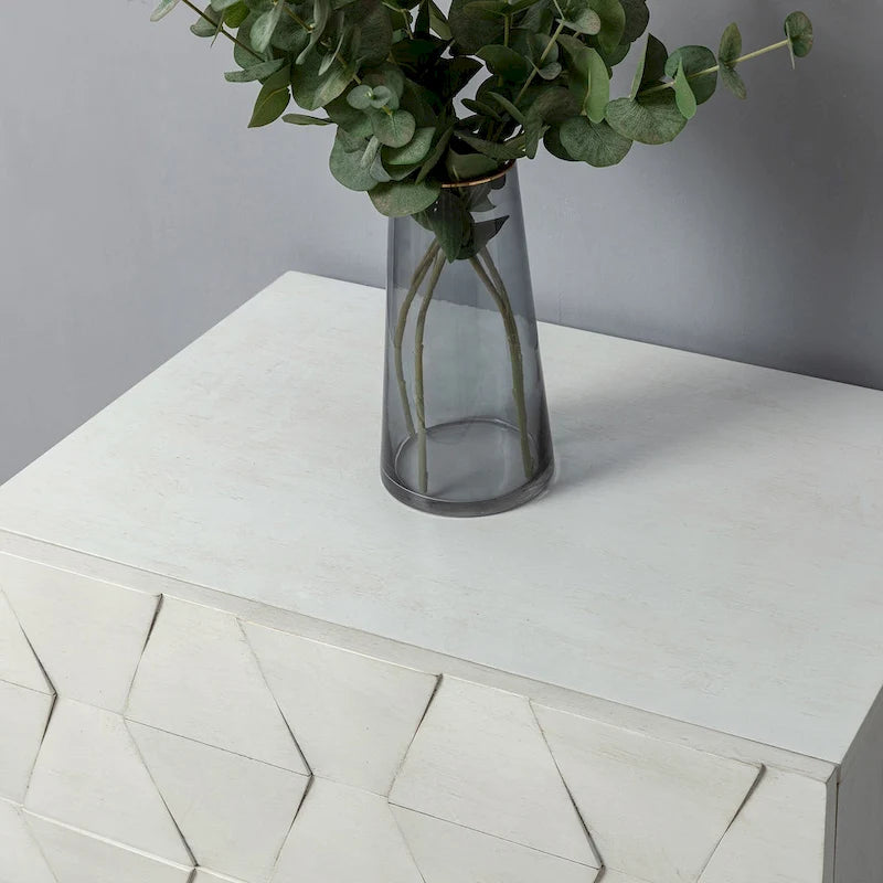 Ethe Mid-Century 2-Drawer Storage Nightstand with Adjustable Solid Wood legs and Charging Station Set of 2 By HULALA HOME