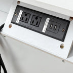 Ethe Mid-Century 2-Drawer Storage Nightstand with Adjustable Solid Wood legs and Charging Station Set of 2 By HULALA HOME