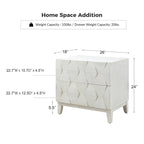 Ethe Mid-Century 2-Drawer Storage Nightstand with Adjustable Solid Wood legs and Charging Station Set of 2 By HULALA HOME