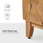 Ethe Mid-Century 2-Drawer Storage Nightstand with Adjustable Solid Wood legs and Charging Station Set of 2 By HULALA HOME