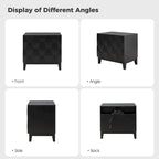 Ethe Mid-Century 2-Drawer Storage Nightstand with Adjustable Solid Wood legs and Charging Station Set of 2 By HULALA HOME