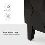 Ethe Mid-Century 2-Drawer Storage Nightstand with Adjustable Solid Wood legs and Charging Station Set of 2 By HULALA HOME