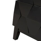 Ethe Mid-Century 2-Drawer Storage Nightstand with Adjustable Solid Wood legs and Charging Station Set of 2 By HULALA HOME