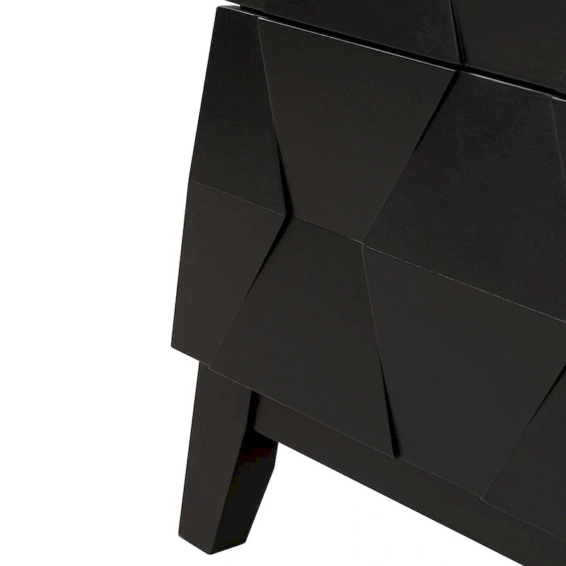 Ethe Mid-Century 2-Drawer Storage Nightstand with Adjustable Solid Wood legs and Charging Station Set of 2 By HULALA HOME