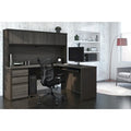 Bestar Prestige Plus L-shaped Workstation Desk with Hutch