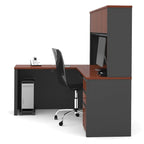 Bestar Prestige Plus L-shaped Workstation Desk with Hutch
