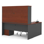 Bestar Prestige Plus L-shaped Workstation Desk with Hutch