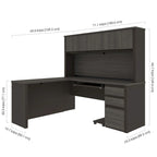 Bestar Prestige Plus L-shaped Workstation Desk with Hutch