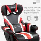 Vinsetto Race Video Game Chair with Reclining Backrest and Footrest, Headrest, and Cup Holder