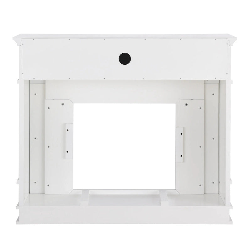 SEI Furniture Occom Electric Fireplace with Faux Marble Mantel with Media Storage