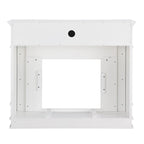 SEI Furniture Occom Electric Fireplace with Faux Marble Mantel with Media Storage