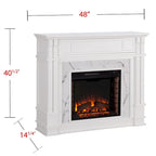 SEI Furniture Occom Electric Fireplace with Faux Marble Mantel with Media Storage
