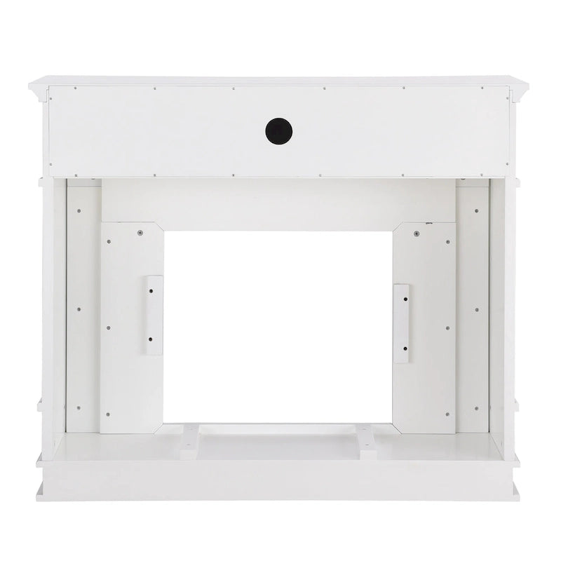 SEI Furniture Occom Electric Fireplace with Faux Marble Mantel with Media Storage