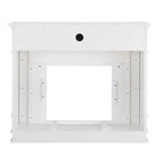 SEI Furniture Occom Electric Fireplace with Faux Marble Mantel with Media Storage