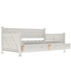Twin Size Wooden Modern and Rustic Casual Style Daybed, Cream White