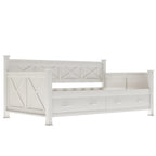 Twin Size Wooden Modern and Rustic Casual Style Daybed, Cream White