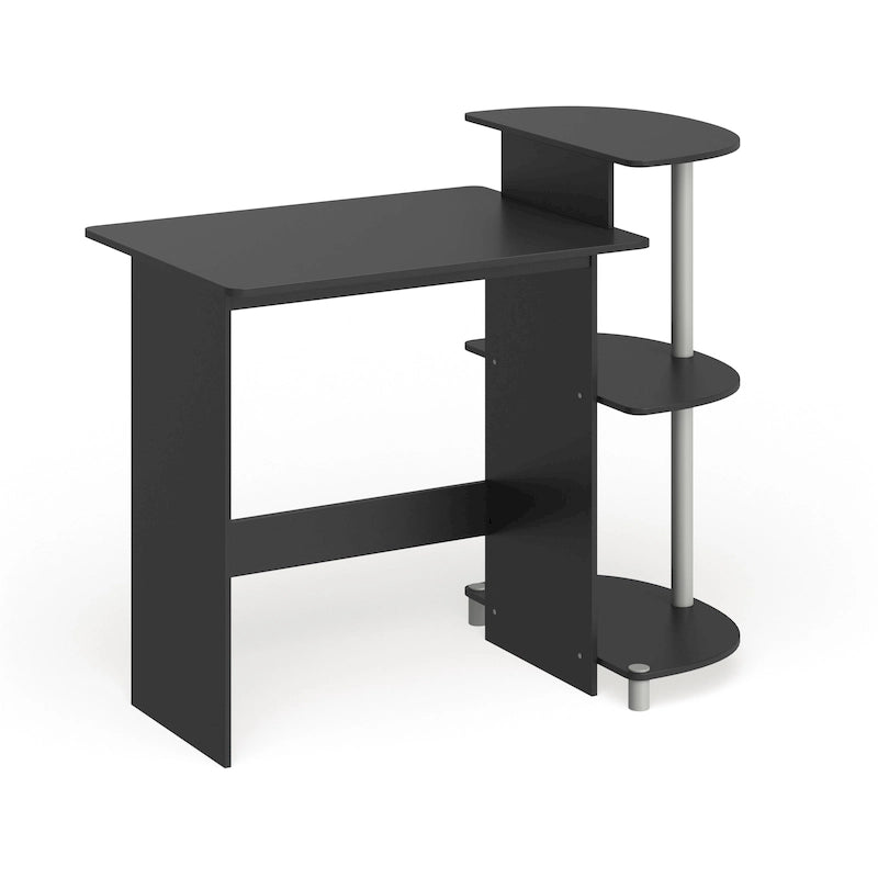 Porch & Den Baruch Compact Modern Wood Computer Desk with Shelves