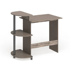 Porch & Den Baruch Compact Modern Wood Computer Desk with Shelves