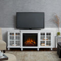 Marlowe 70 TV Stand Electric Fireplace White by Real Flame