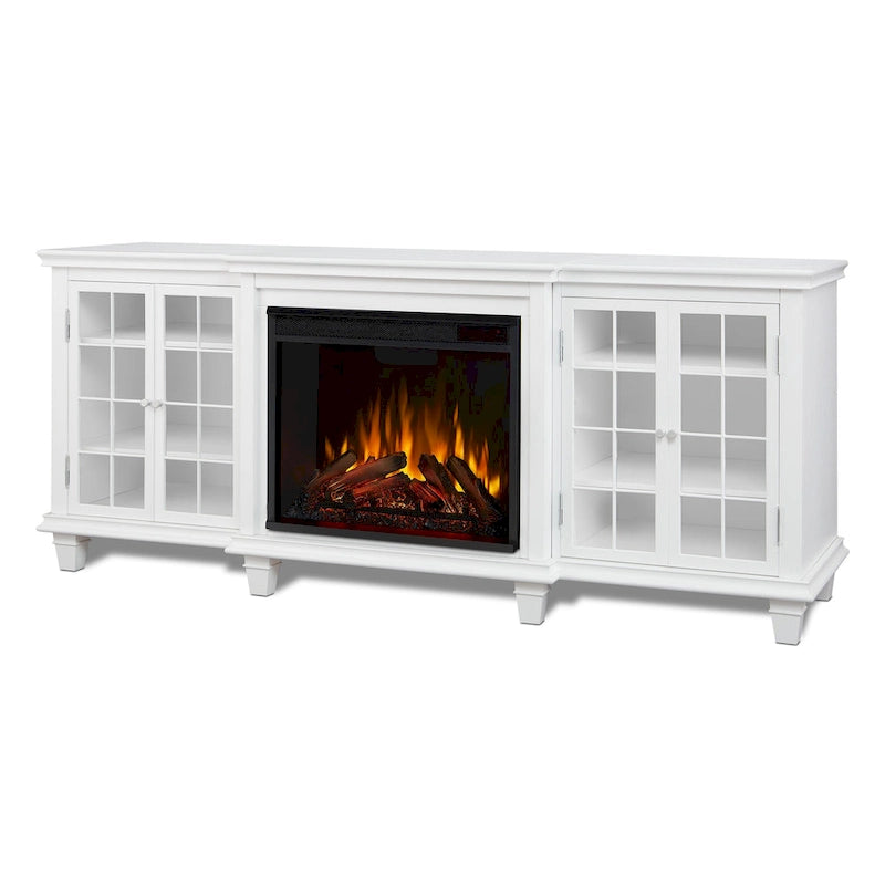 Marlowe 70 TV Stand Electric Fireplace White by Real Flame
