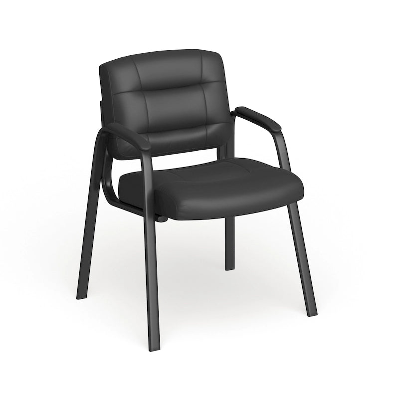 Upholstered Tufted Executive Reception Chair - Black