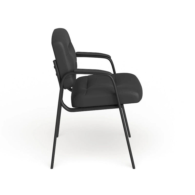 Upholstered Tufted Executive Reception Chair - Black