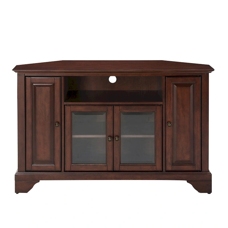 Crosley Lafayette Vintage Mahogany Finish Wood 48-inch Corner TV Stand