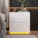 LED Nightstand White Modern Nightstand LED Night Stand Bedside Table