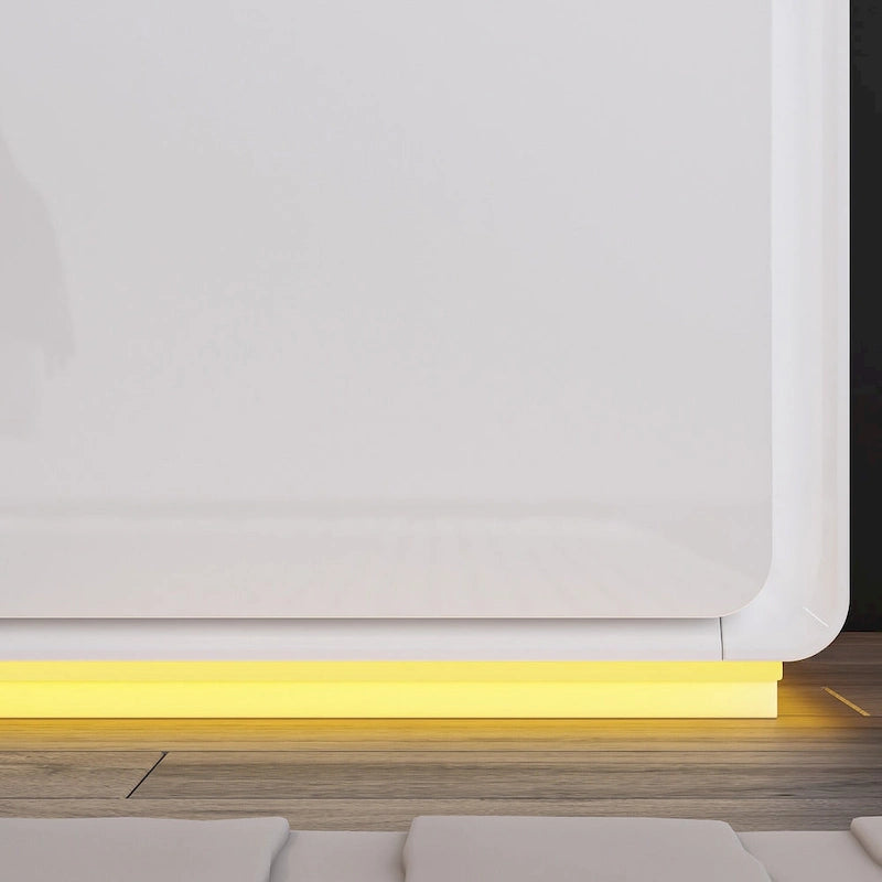 LED Nightstand White Modern Nightstand LED Night Stand Bedside Table