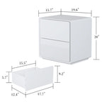LED Nightstand White Modern Nightstand LED Night Stand Bedside Table