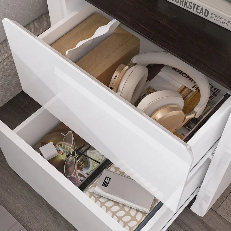 LED Nightstand White Modern Nightstand LED Night Stand Bedside Table