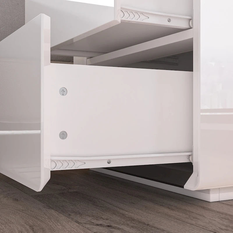 LED Nightstand White Modern Nightstand LED Night Stand Bedside Table