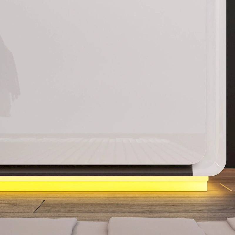 LED Nightstand White Modern Nightstand LED Night Stand Bedside Table