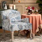 Upholstered French Country Single Sofa Reading Chairs with Pillow