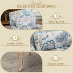 Upholstered French Country Single Sofa Reading Chairs with Pillow